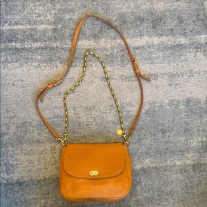 Clare V Leather Turnlock Louis Crossbody Bag with detachable second strap